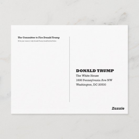 Trump: Je bent een briefkaart. Briefkaart (Achterkant)