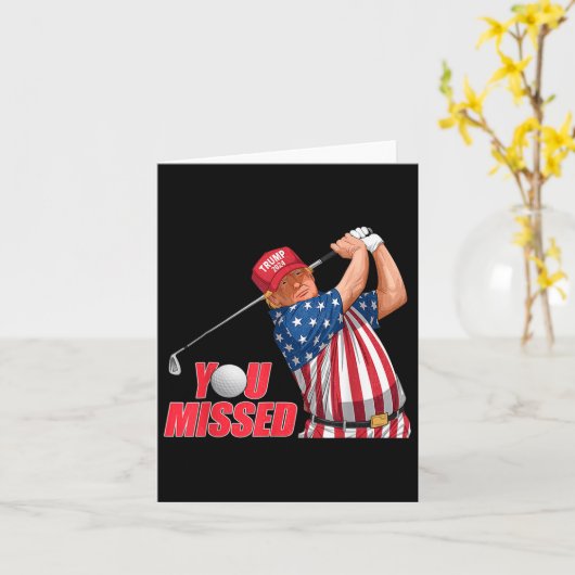 Trump je hebt het gemist Funny Golf rode hoed  Kaart (Gele Bloem)