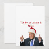 Trump: Je kunt beter in de Kerstman geloven! Feestdagenkaart (Voorkant / Achterkant)