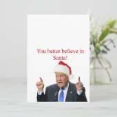Trump: Je kunt beter in de Kerstman geloven! Feestdagenkaart (Staand voorkant)