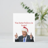 Trump: Je kunt beter in de Kerstman geloven! Feestdagenkaart (Staand voorkant)