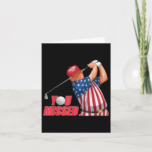 Trump Je Miste Grappig Golf Rode Hoed Kaart (Voorkant)