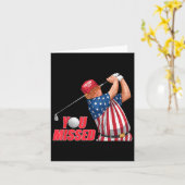 Trump Je Miste Grappig Golf Rode Hoed Kaart (Gele Bloem)
