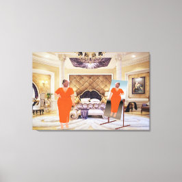 Trump jurken om canvas kunst in te leveren