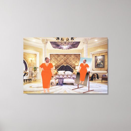 Trump jurken om canvas kunst in te leveren (Voorkant)