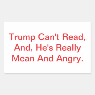 Trump Kan Dump Drumpf Niet Lezen Hankamer Artjunkh Rechthoekige Sticker