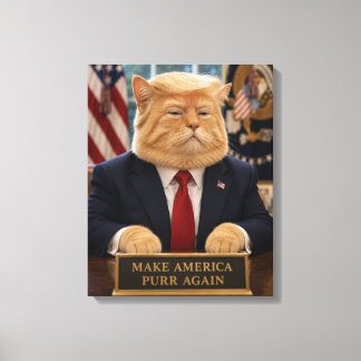 Trump Kat Portret – Maak Amerika Weer Poes Canvas Afdruk