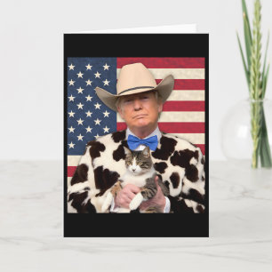 Trump Kat T-shirt Grappige Cowboy Donald Trump 202 Kaart