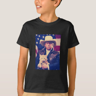 Trump Kat T-shirt Grappige Cowboy Donald Trump Ame