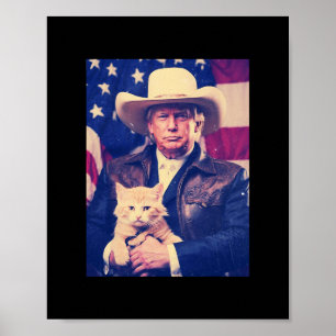Trump Kat T-shirt Grappige Cowboy Donald Trump Ame Poster