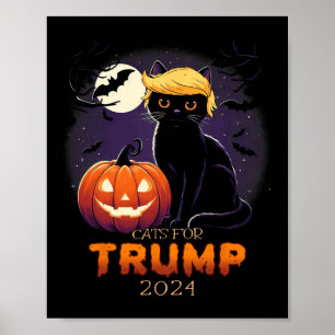 Trump Kat T-shirts Zwarte Kat Halloween Kostuum Ka Poster