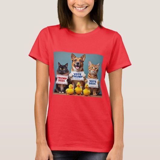 Trump Katten, Doggy, Duckies T-shirt (Voorkant)