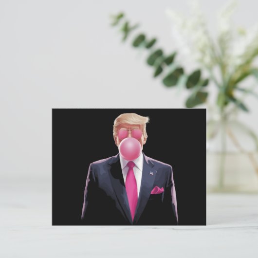 Trump Kauwgom Briefkaart (Staand voorkant)