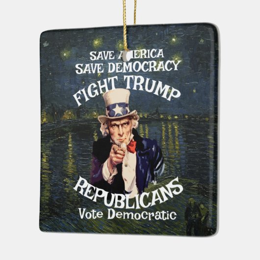 Trump Keramisch Ornament (Links)