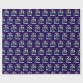 Trump Kerst Blauw Cadeaupapier (Vlak)