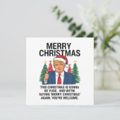 Trump kerst deze kerst wordt gigantisch feestdagenkaart (Staand voorkant)