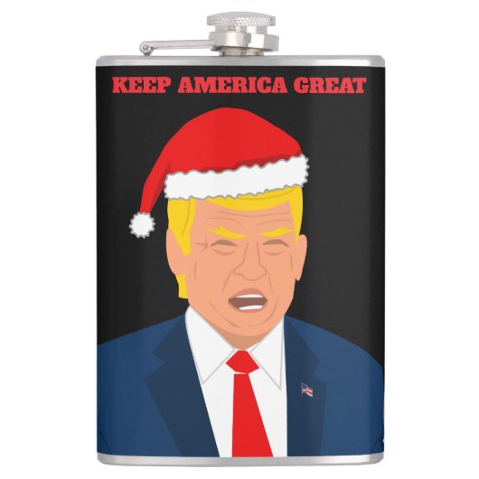 Trump Kerst drink Fles - Keep America Great Heupfles (Voorkant)