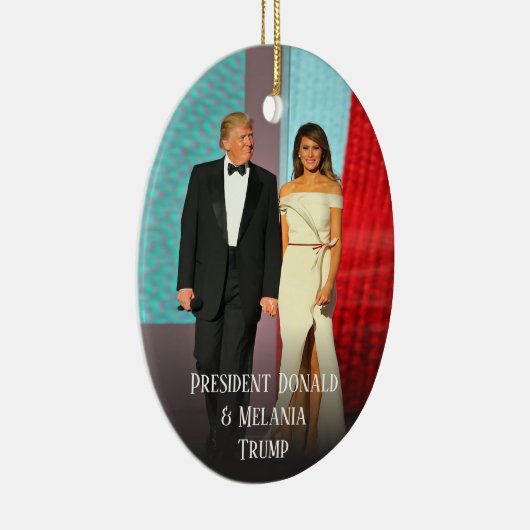 Trump Kerst Elegant Donald en Melania Keramisch Ornament (Rechts)