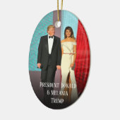 Trump Kerst Elegant Donald en Melania Keramisch Ornament (Links)