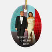 Trump Kerst Elegant Donald en Melania Keramisch Ornament (Voorkant)