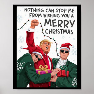 Trump Kerst Grappig Wens je een vrolijk kerstfeest Poster