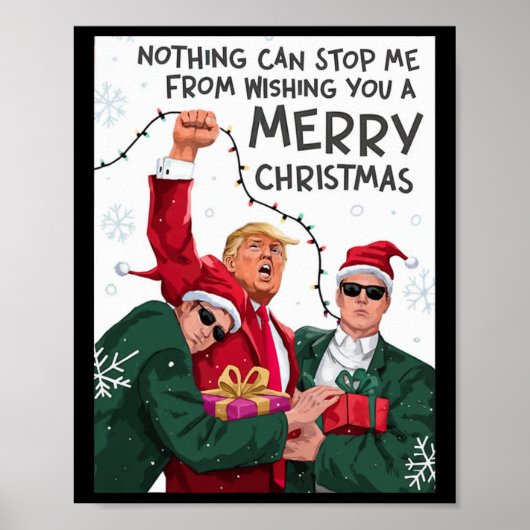 Trump Kerst Grappig Wens je een vrolijk kerstfeest Poster (Voorkant)