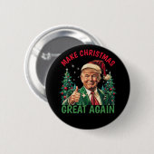 Trump Kerst Knop, Maak Kerstmis Groot Again Ronde Button 5,7 Cm (Voorkant /achterkant)