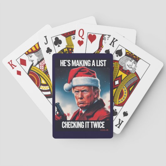 Trump Kerst Speelkaarten Grappig Vakantie Spel (Achterkant)