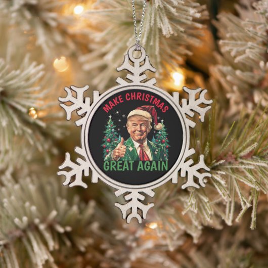 Trump kerst, Trump maakt kerst weer geweldig Tin Sneeuwvlok Ornament (Boom)