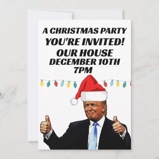 TRUMP KERSTFEEST AANGEPASTE UITNODIGINGEN (Voorkant)