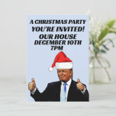 TRUMP KERSTFEEST AANGEPASTE UITNODIGINGEN (Staand voorkant)