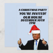 TRUMP KERSTFEEST AANGEPASTE UITNODIGINGEN (Voorkant / Achterkant)