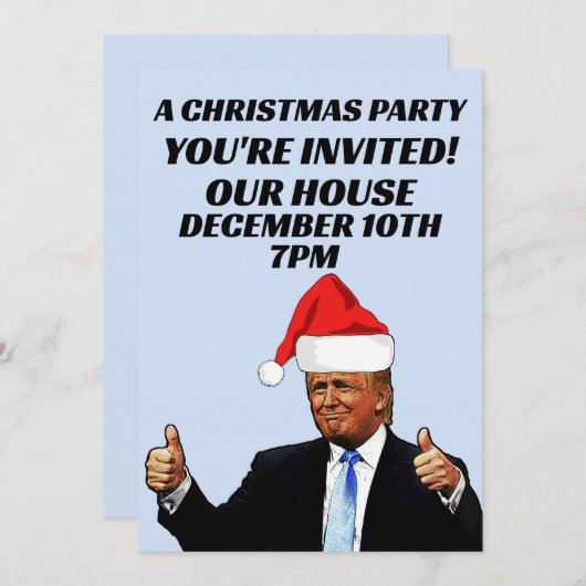 TRUMP KERSTFEEST AANGEPASTE UITNODIGINGEN (Voorkant / Achterkant)