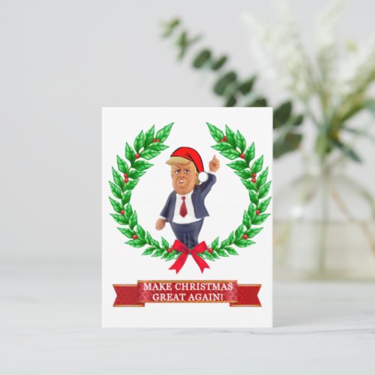 Trump-kerstkaart Feestdagenkaart (Staand voorkant)