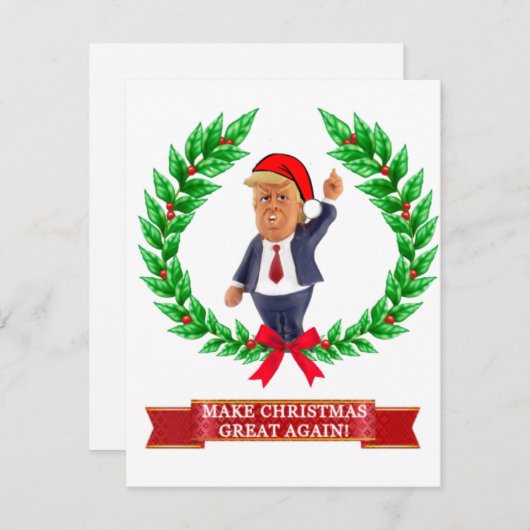 Trump-kerstkaart Feestdagenkaart (Voorkant / Achterkant)