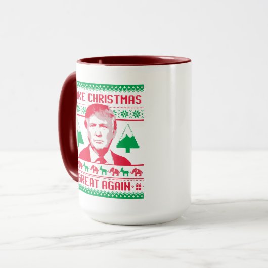 Trump-kerstkeuken - maak kerstmis geweldig! mok (Voorkant links)