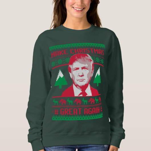 Trump-kerstkeuken - maak kerstmis geweldig! trui (Voorkant)