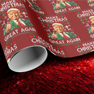 Trump Kerstman Hoed Maak Kerstmis Groot Again Cadeaupapier
