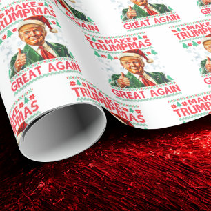 Trump Kerstman Hoed   Trump Maakt Kerstmis Weer Gr Cadeaupapier