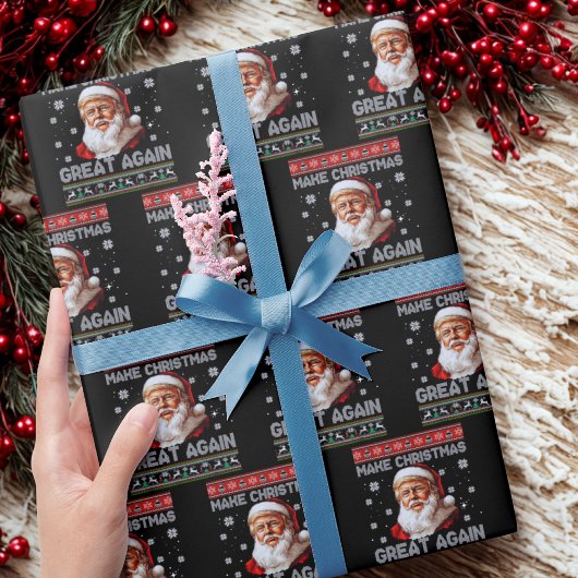 Trump Kerstman Maak Kerstmis Weer Groot Cadeaupapier