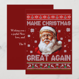 Trump Kerstman Maak Kerstmis Weer Groot Rood Feestdagenkaart