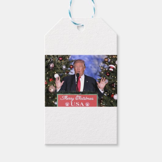 Trump Kerstmis Cadeaulabel (Voorkant)