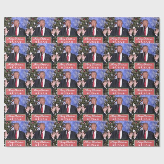 Trump Kerstmis Cadeaupapier (Vlak)