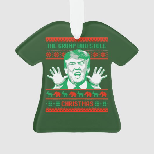Trump Kerstmis - de garnaal die kerst stal - Ornament (achterkant)