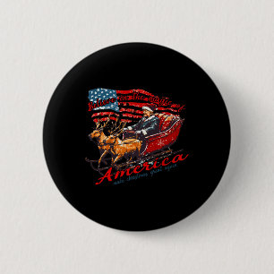 Trump Kerstmis Geloof in de Magie van Amerika  Ronde Button 5,7 Cm