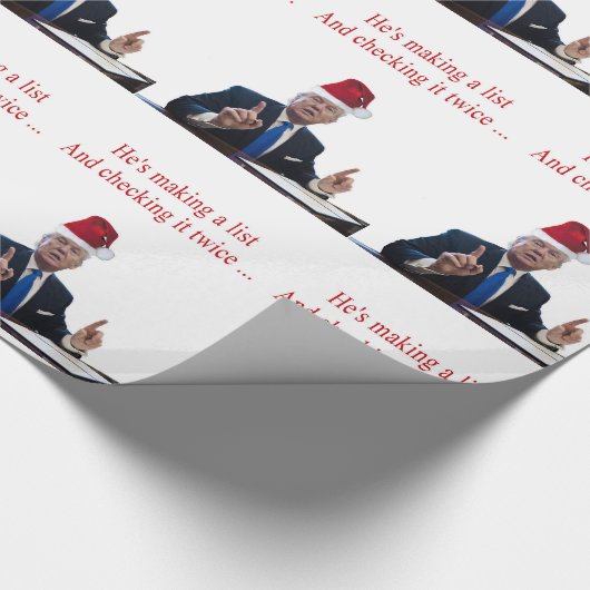 Trump Kerstmis: Hij maakt een lijst Cadeaupapier (Hoek)