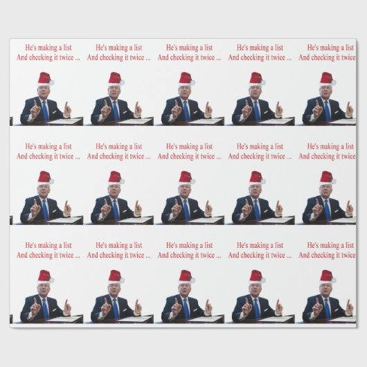 Trump Kerstmis: Hij maakt een lijst Cadeaupapier (Vlak)