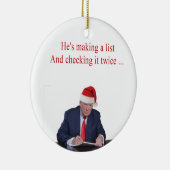 Trump Kerstmis: Hij maakt een lijst Keramisch Ornament (Rechts)