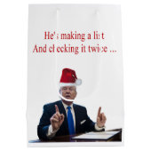 Trump Kerstmis: Hij maakt een lijst Medium Cadeauzakje (Achterkant)