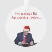 Trump Kerstmis: Hij maakt een lijst Ornament (voorkant)